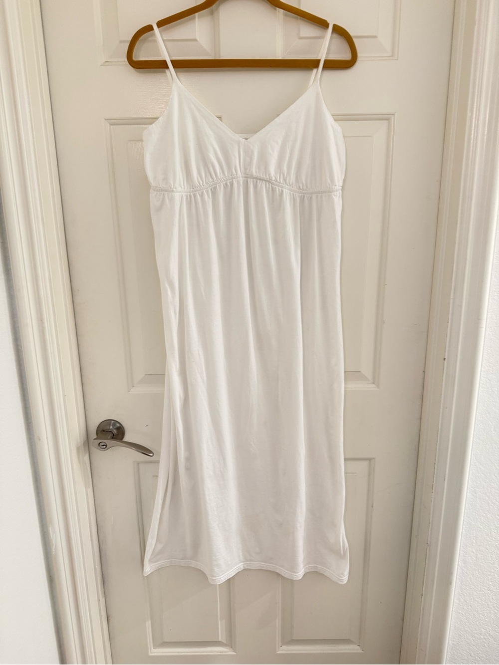Garnet Hill White 100% Cotton Sleeveless Maxi Dress NWOT